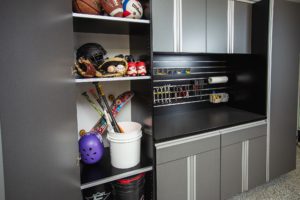 Garage Cabinets for storing sports equipment